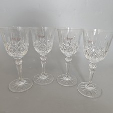 Galway Ireland Longford Cut Lead Crystal Water Goblets Wine Glasses X4