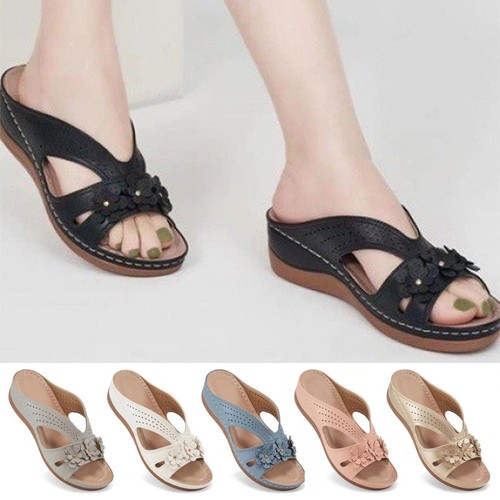 Womens summer flower wedge - womens,