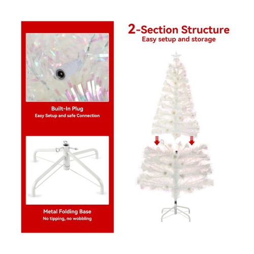 Led christmas tree white fibre - christmas,