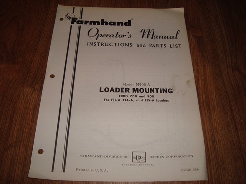 Farmhand model m405 loader - farmhand,