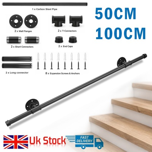 100cm black handrail stair - black,