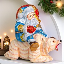 Hand Carved Wooden Santa Claus