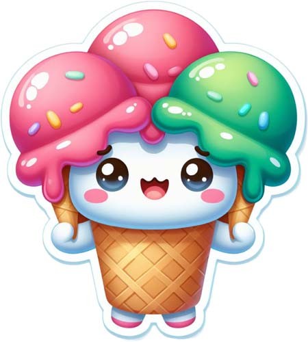 Colour cute ice cream wall - colour,
