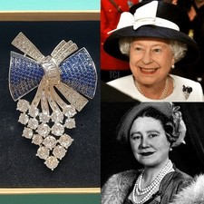 Queen Elizabeth II Royal Replica Queen Mother's Bow Grape Brooch Pin 