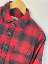 JACHS HEAVY FLANNEL SHIRT Size Medium Men`s Check Shacket Work Red
