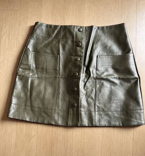 Topshop khaki faux leather - topshop,