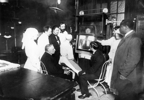 Woman demonstrates the results