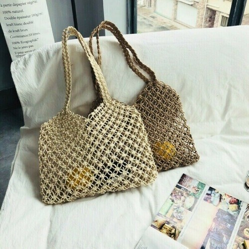 Women straw tote bag shopping - tote,