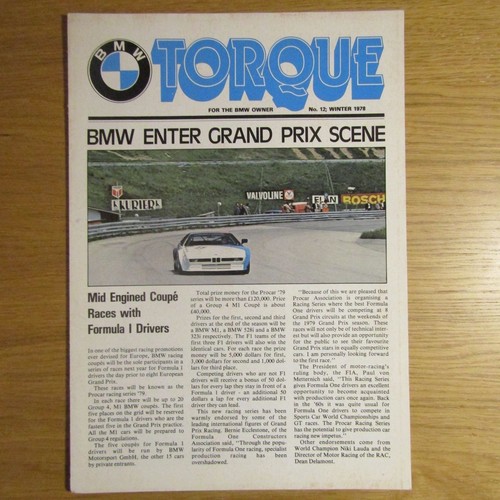 Bmw torque magazine e26 - bmw, m1