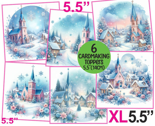 Pretty christmas churches card - churches,