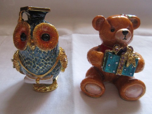 Enamelled metal trinket boxes - metal,