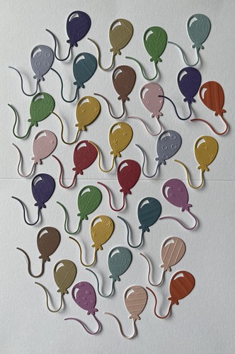 Colourful balloons die - colourful, cut