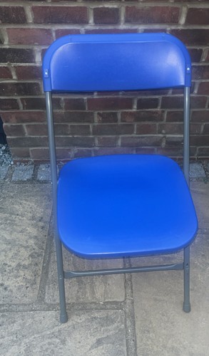 Folding plastic chairs blue - plastic, blue-