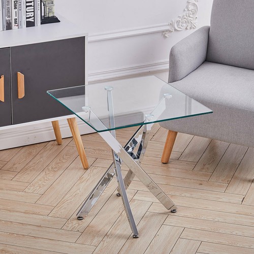Square glass coffee table - glass,