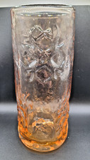 Handblown Wedgwood / Stennett-Willson Topaz Glass Floral Textured Vase RSW25