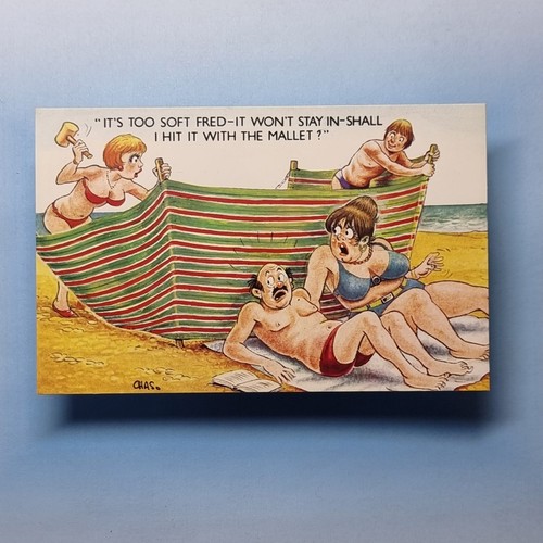 Comic postcard c1970 - postcard, head