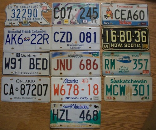 Canada license plates - -, all