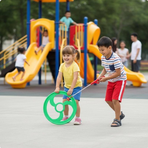 Kids traditional rolling hoop - rolling,