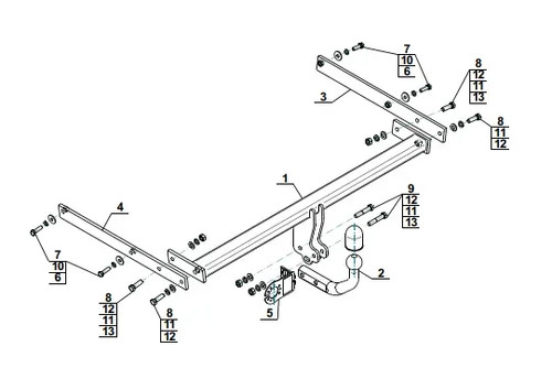 Swan neck tow bar - for, ford