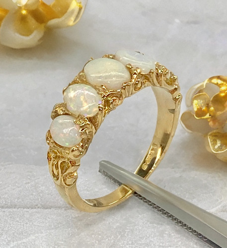 Vintage stone opal ring 9ct - opal,