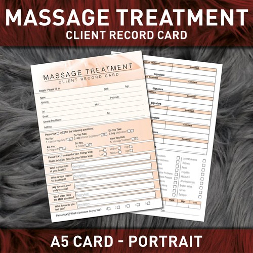 Massage client record card - massage,