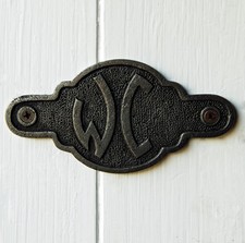 Classic French cast metal WC toilet door sign