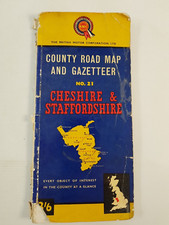County Road Map and Gazetter No 21 Cheshire & Staffordshire Vintage Map British
