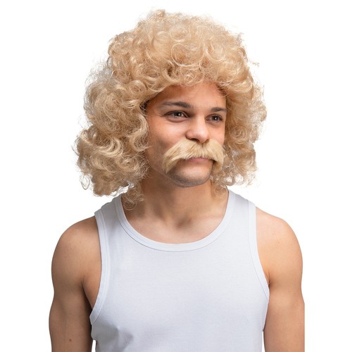 Mens 70s disco wig moustache - wig,