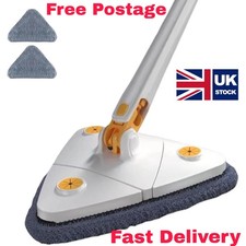 Cleaning Triangle Mop Water Squeezing Mop for Floor Ceiling Wall 360° Rotatable