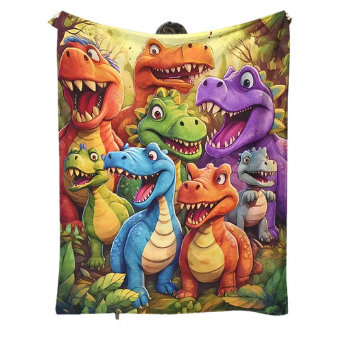 Cartoon dinosaur print flannel - cartoon,