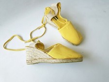 Leana espadrille wedge shoes lime yellow color size UK 6 new