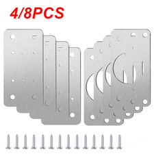 Cabinet Hinge Repair Plate Cupboard Wardrobe Door Kit With Screws 1/4/8 pcs