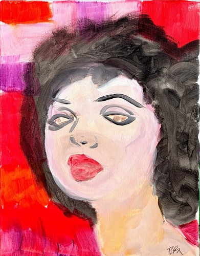 Original 11x14 acrylic woman - 11x14,