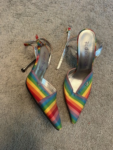 Y2k red dead rainbow stripe - or,