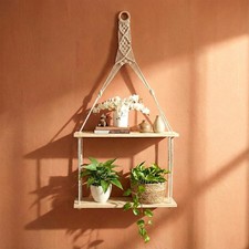 2 Tier Rope Hanging Shelf