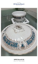Vintage Myott Rialto Casserole Serving Tureen  blue & gold scroll design