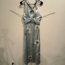 Zara Blue Floral Halter Neck