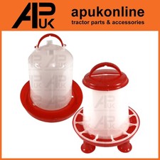 1.5kg Seed Feeder w/ Legs & 3L Water Drinker for Poultry Bird Chicken Hen Duck