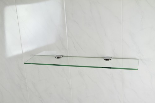 Glass shelves bathroom wall - glass,