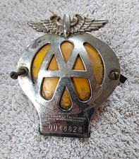 VINTAGE AA METAL CAR BADGE