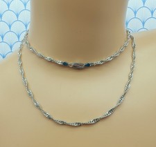 Vintage 925 Sterling Silver 30" Long Twisted Curb Chain Necklace with Box - 1996