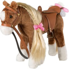 Plush Horse Toy with Saddle