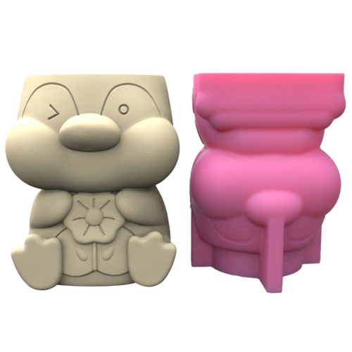 Penguin flowerpot silicone - flowerpot,
