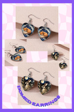 Domed Hook On Earrings Moon Gazing Hare / Rabbit Or Fox CHOOSE Christmas Gift