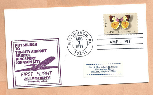 First flight allegeny airlines - allegeny,