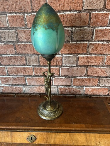Heron glass lamp with naked - heron, lamp,