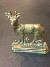 Vintage Brass Stag , Flat Back Door Stop
