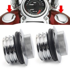 Left+Right Thread Flush Pop Up Gas Cap Vented Fuel Tank Cover For Harley