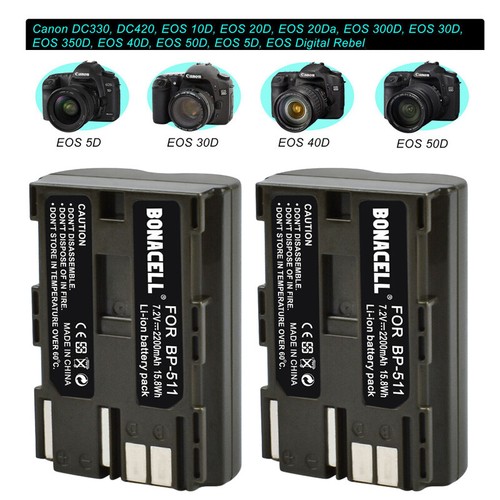 Rechargeable 511 battery - 2x, bp-511