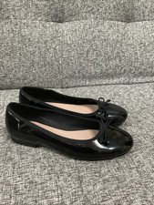 Ladies NEXT Forever Comfort Wide Fit 5W Ballet Pumps Patent Black Flat  Shoes ￼